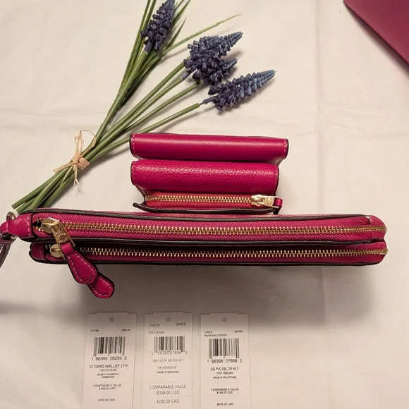 Coach Mollie Leather Tote and Accessory Set in CERISE PINK -NWT - Picture 12 of 13